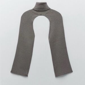 ZARA Gray Knit Turtleneck Shrug Wrap